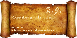 Rozenberg Júlia névjegykártya